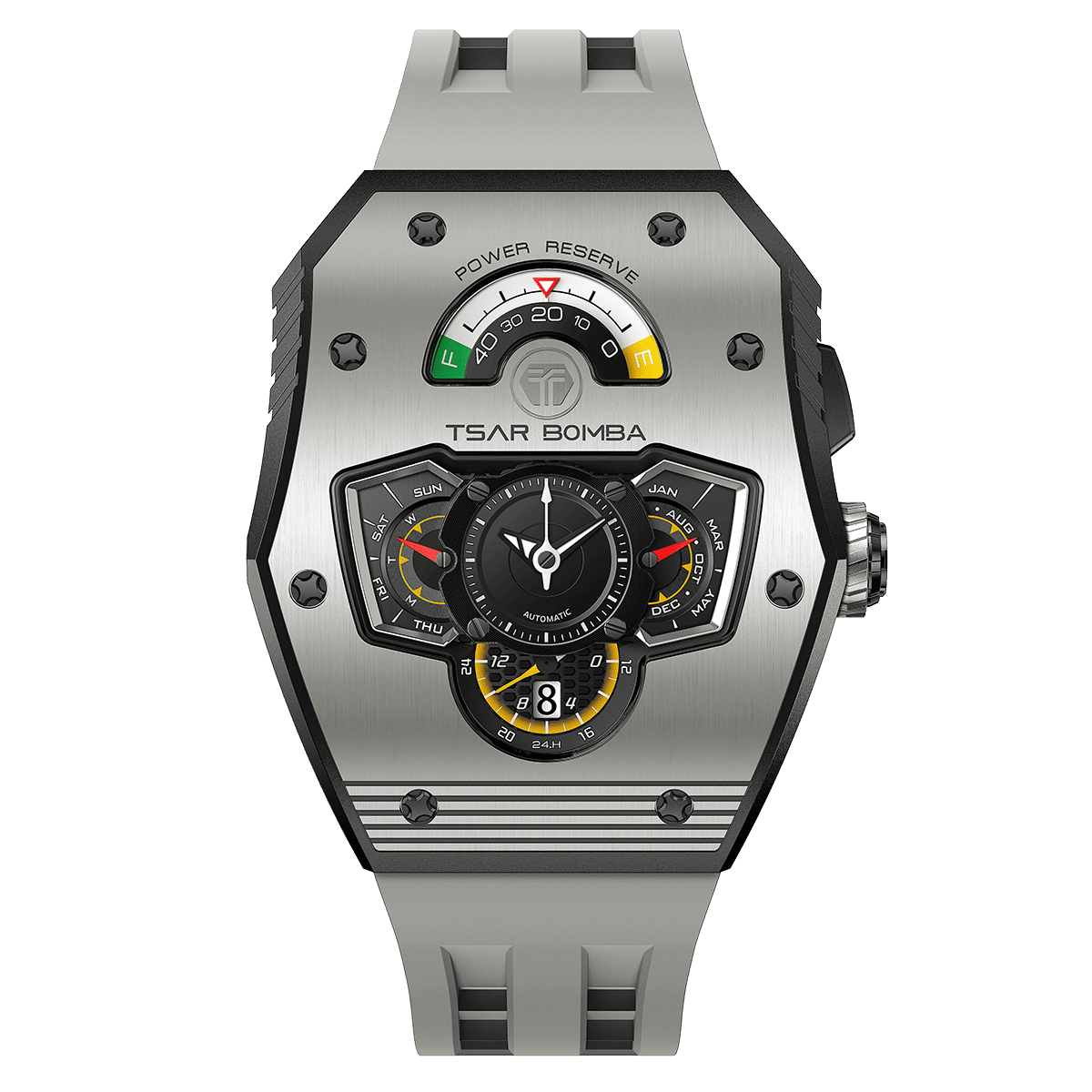 Official TSAR BOMBA Parallax TB8229 Automatic Watch | Ceramic Carbon Fibre Luxury Watch