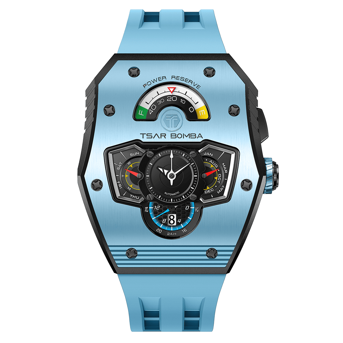 Official TSAR BOMBA Parallax TB8229 Automatic Watch | Ceramic Carbon Fibre Luxury Watch