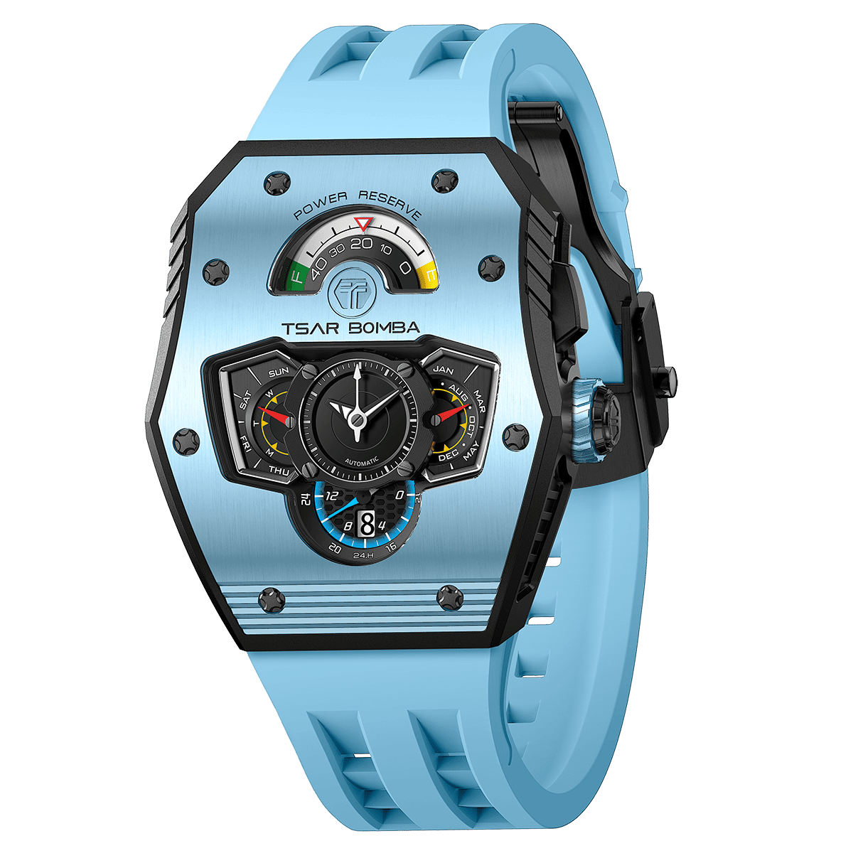 Official TSAR BOMBA Parallax TB8229 Automatic Watch | Ceramic Carbon Fibre Luxury Watch