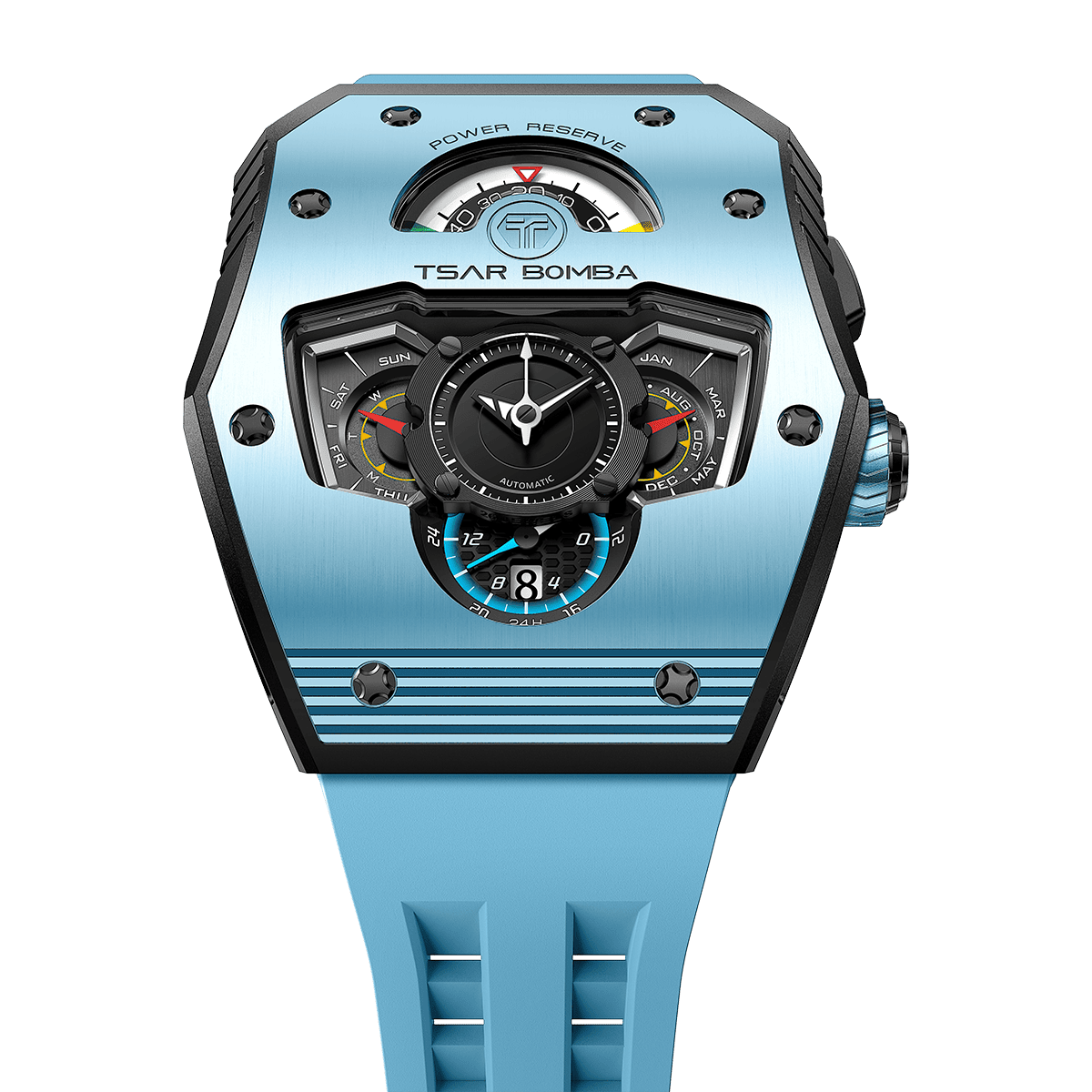 Official TSAR BOMBA Parallax TB8229 Automatic Watch | Ceramic Carbon Fibre Luxury Watch