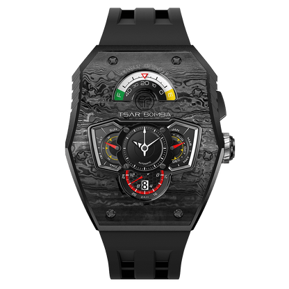Official TSAR BOMBA Parallax TB8229 Automatic Watch | Ceramic Carbon Fibre Luxury Watch