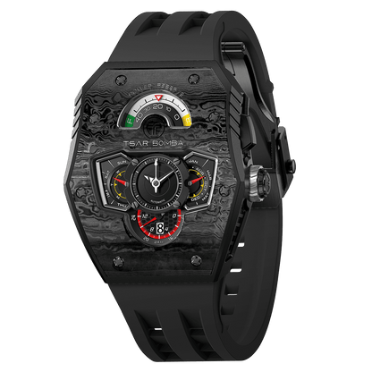 Official TSAR BOMBA Parallax TB8229 Automatic Watch | Ceramic Carbon Fibre Luxury Watch