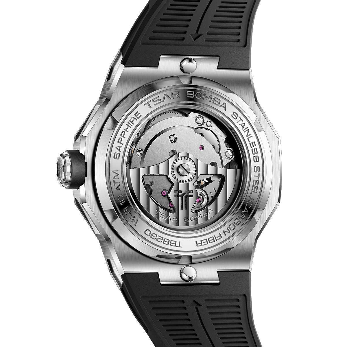 Official TSAR BOMBA Electron Carbon-X II TB8230 Automatic Watch | Carbon Fibre Sports Watch