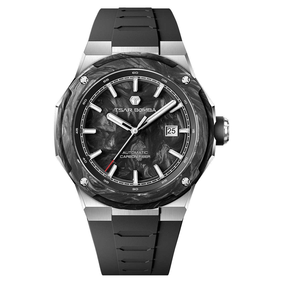 Official TSAR BOMBA Electron Carbon-X II TB8230 Automatic Watch | Carbon Fibre Sports Watch