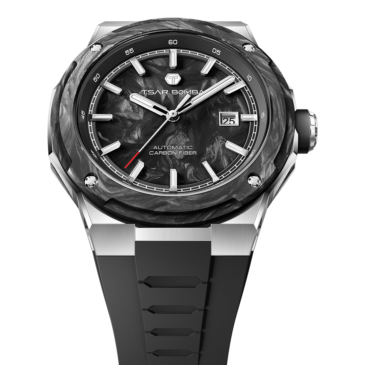 Official TSAR BOMBA Electron Carbon-X II TB8230 Automatic Watch | Carbon Fibre Sports Watch
