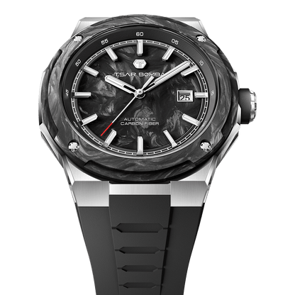 Official TSAR BOMBA Electron Carbon-X II TB8230 Automatic Watch | Carbon Fibre Sports Watch