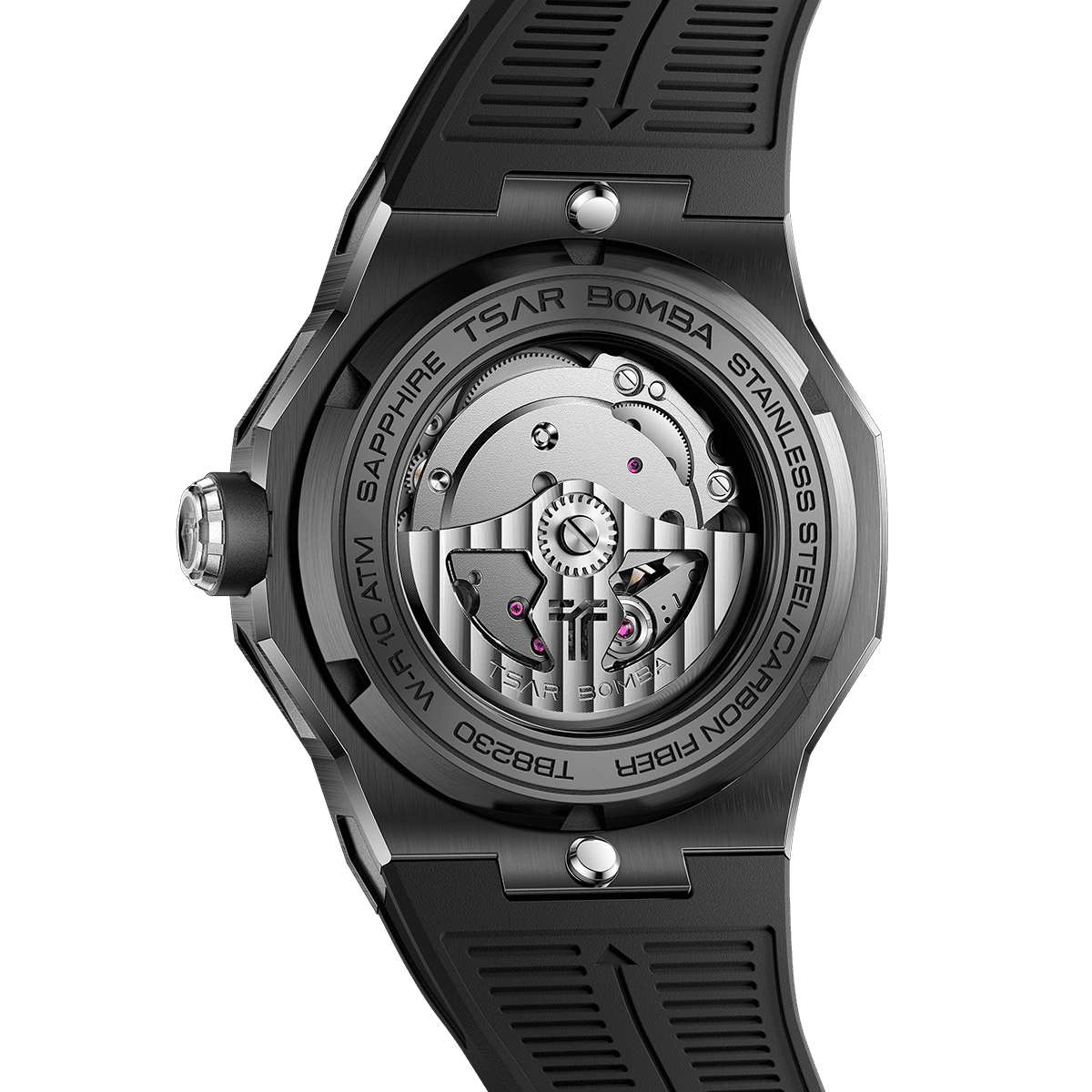 Official TSAR BOMBA Electron Carbon-X II TB8230 Automatic Watch | Carbon Fibre Sports Watch
