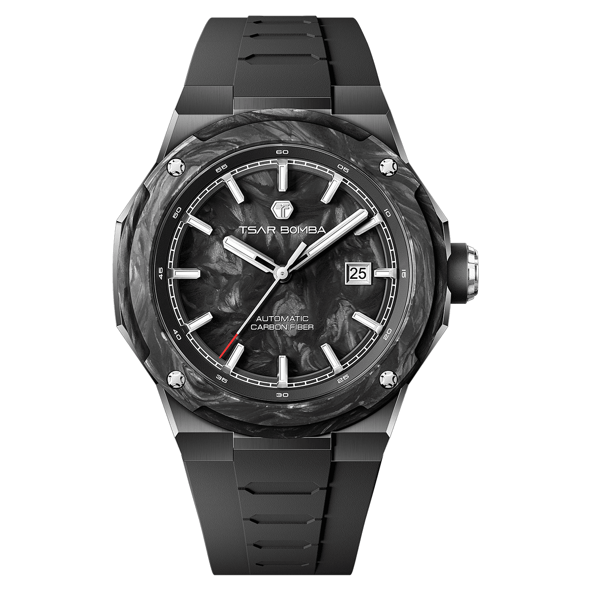 Official TSAR BOMBA Electron Carbon-X II TB8230 Automatic Watch | Carbon Fibre Sports Watch