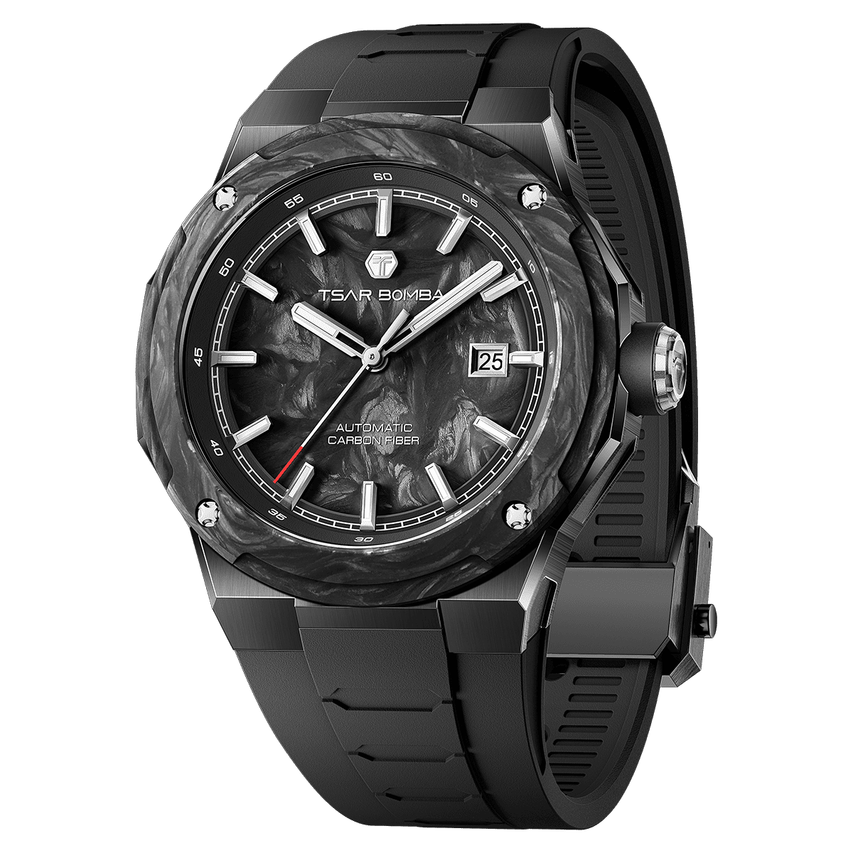 Official TSAR BOMBA Electron Carbon-X II TB8230 Automatic Watch | Carbon Fibre Sports Watch