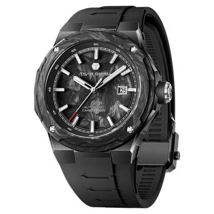 Official TSAR BOMBA Electron Carbon-X II TB8230 Automatic Watch | Carbon Fibre Sports Watch