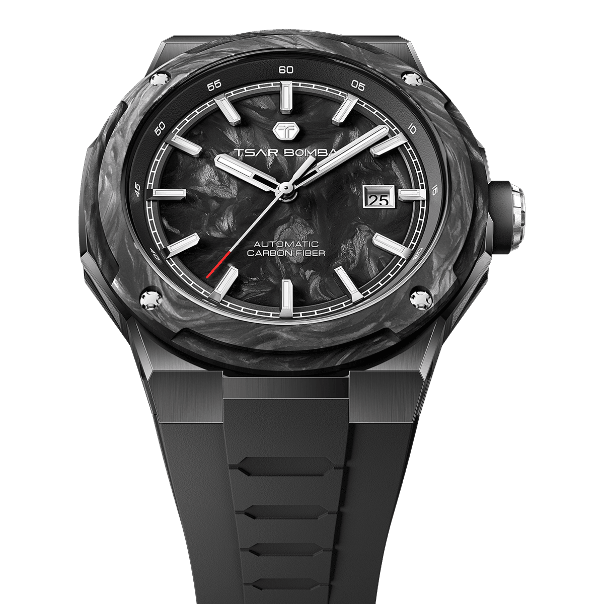 Official TSAR BOMBA Electron Carbon-X II TB8230 Automatic Watch | Carbon Fibre Sports Watch