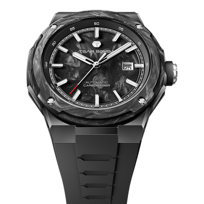 Official TSAR BOMBA Electron Carbon-X II TB8230 Automatic Watch | Carbon Fibre Sports Watch