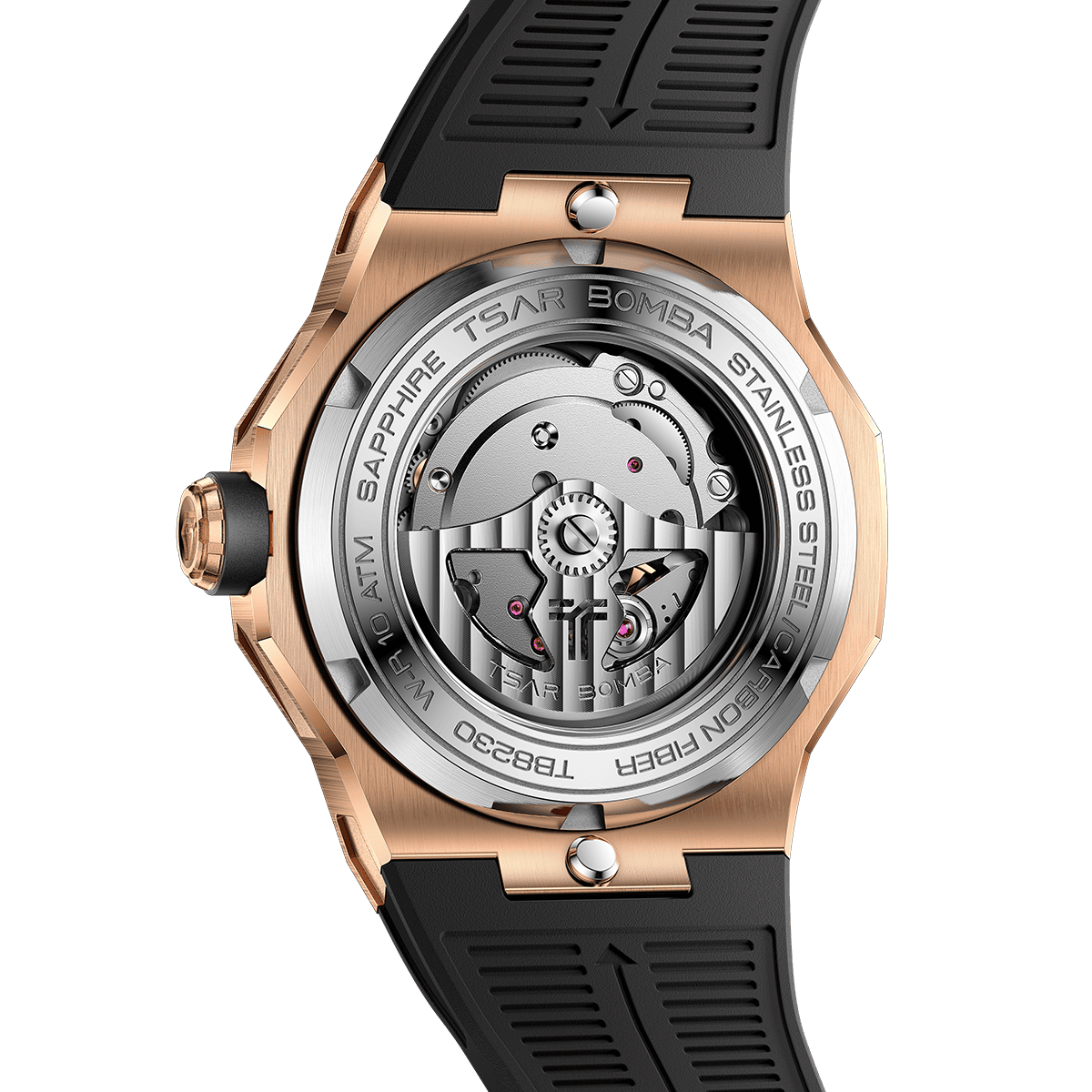 Official TSAR BOMBA Electron Carbon-X II TB8230 Automatic Watch | Carbon Fibre Sports Watch