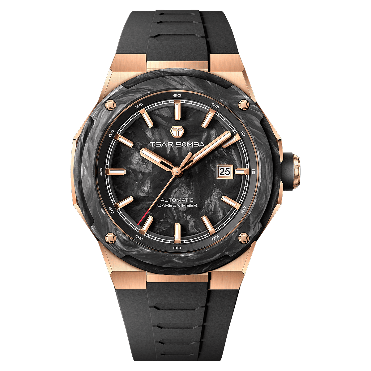 Official TSAR BOMBA Electron Carbon-X II TB8230 Automatic Watch | Carbon Fibre Sports Watch