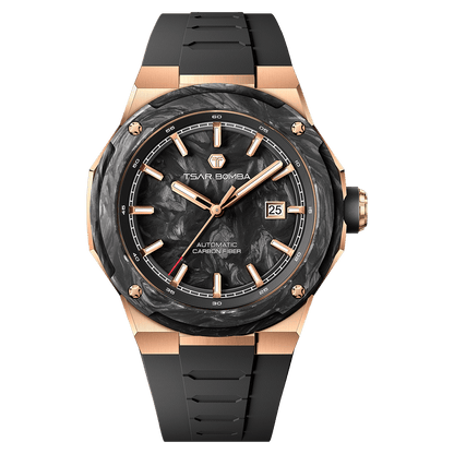 Official TSAR BOMBA Electron Carbon-X II TB8230 Automatic Watch | Carbon Fibre Sports Watch