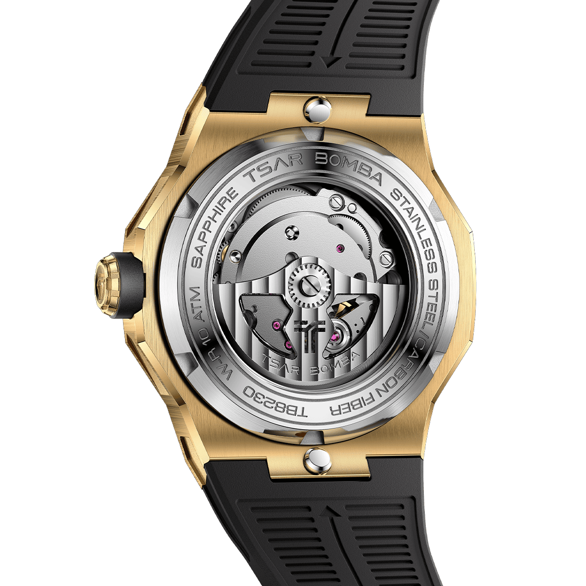Official TSAR BOMBA Electron Carbon-X II TB8230 Automatic Watch | Carbon Fibre Sports Watch