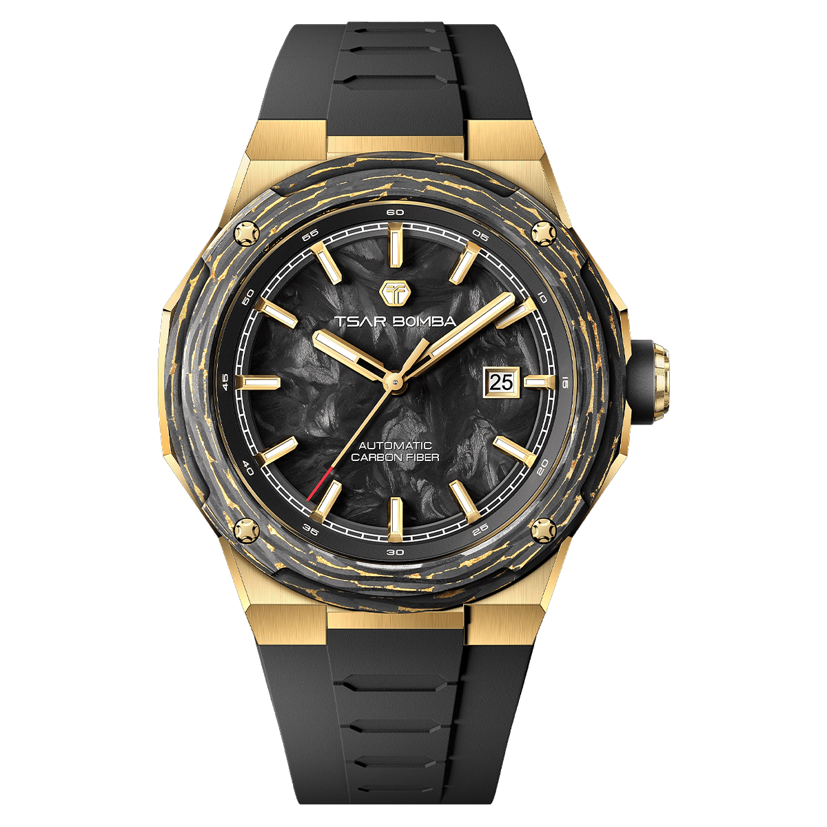 Official TSAR BOMBA Electron Carbon-X II TB8230 Automatic Watch | Carbon Fibre Sports Watch