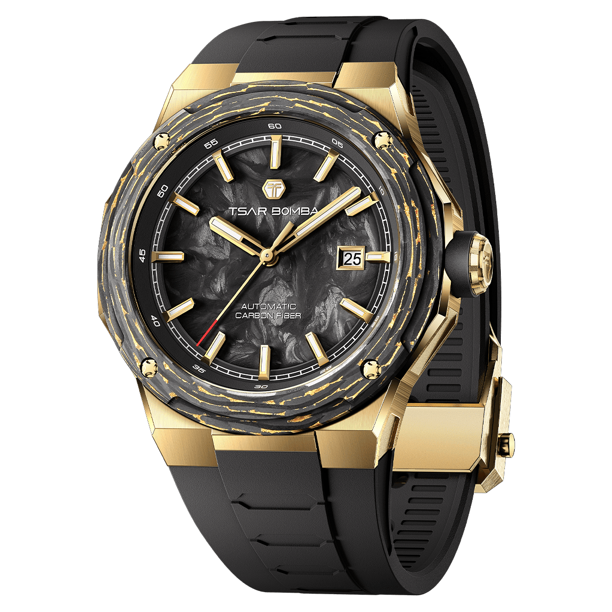 Official TSAR BOMBA Electron Carbon-X II TB8230 Automatic Watch | Carbon Fibre Sports Watch