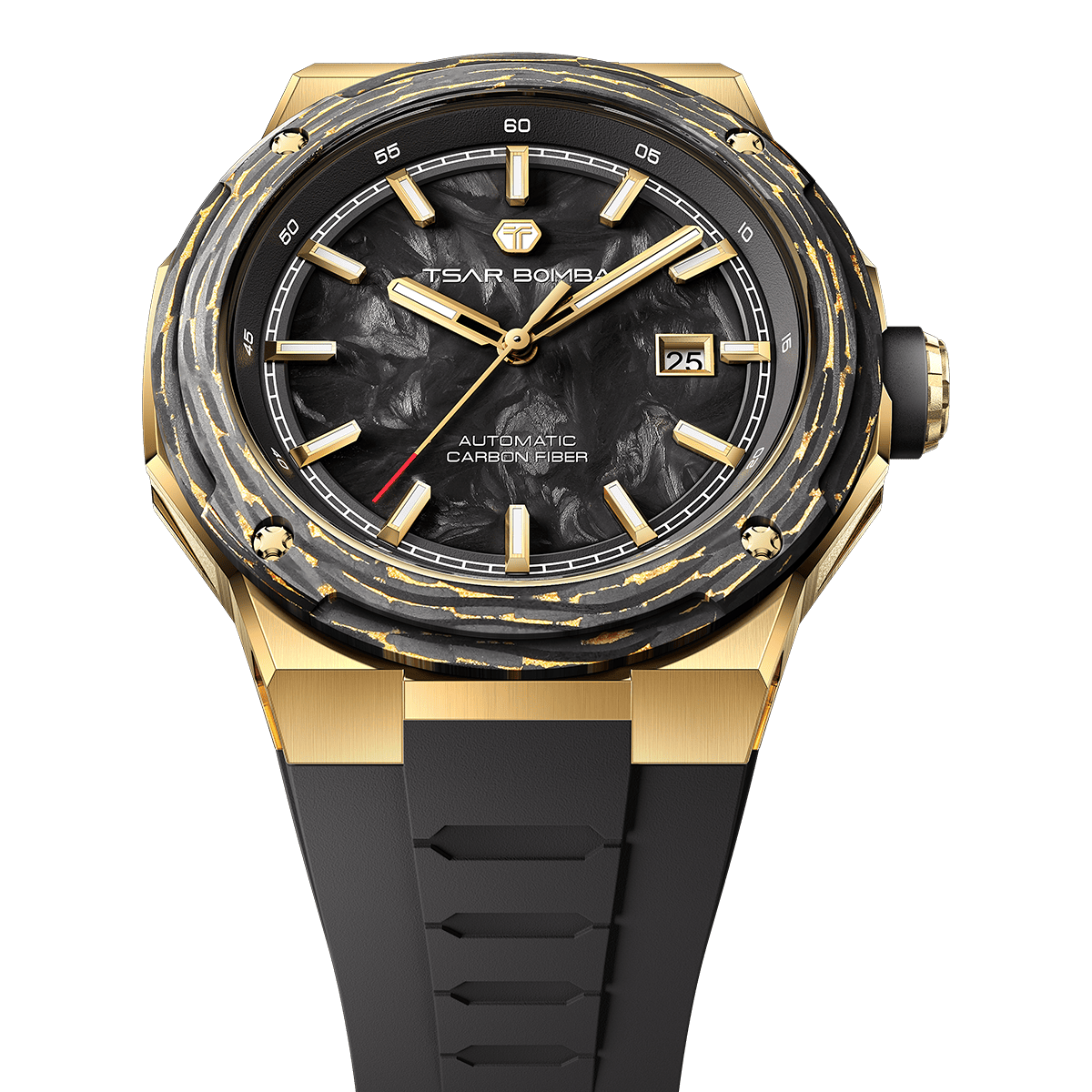 Official TSAR BOMBA Electron Carbon-X II TB8230 Automatic Watch | Carbon Fibre Sports Watch
