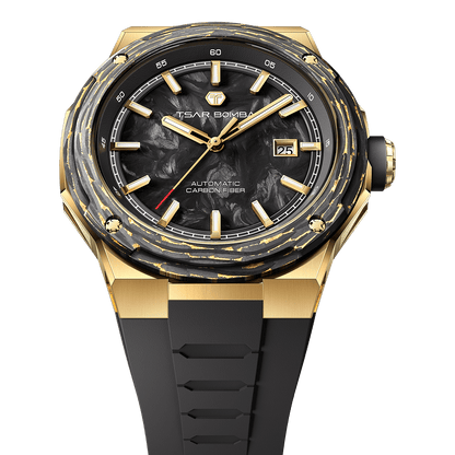 Official TSAR BOMBA Electron Carbon-X II TB8230 Automatic Watch | Carbon Fibre Sports Watch