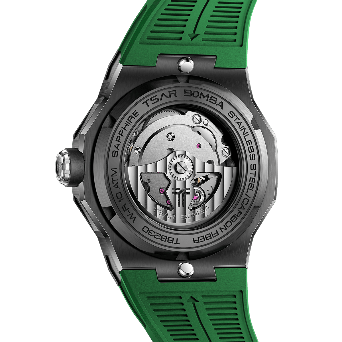 Official TSAR BOMBA Electron Carbon-X II TB8230 Automatic Watch | Carbon Fibre Sports Watch
