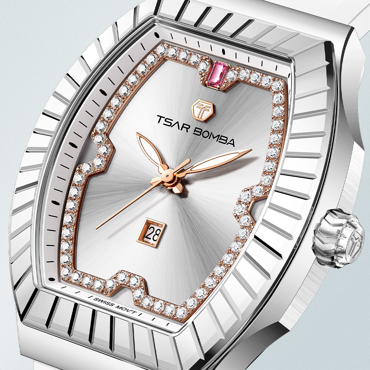 Official TSAR BOMBA TB8231 Nucleus Femme 04 Ladies Swiss Quartz Watch – Sapphire Crystal