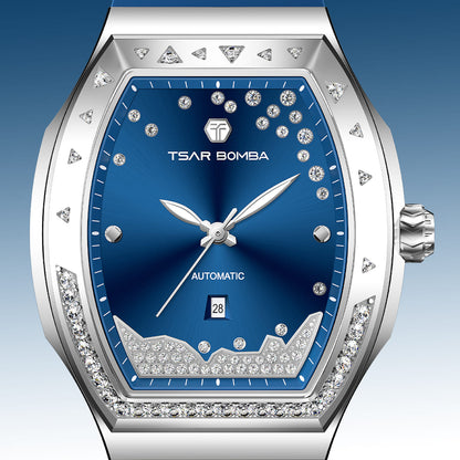 Official TSAR BOMBA Lumina TB8233 Diamond-Set Automatic Women's Watch