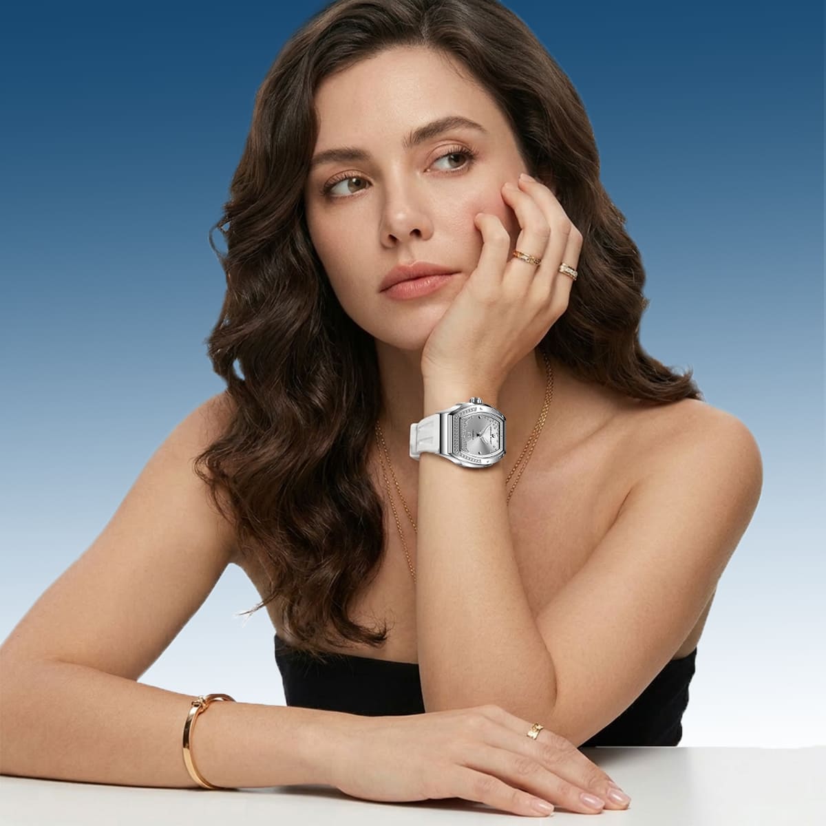 Official TSAR BOMBA Lumina TB8233 Diamond-Set Automatic Women's Watch