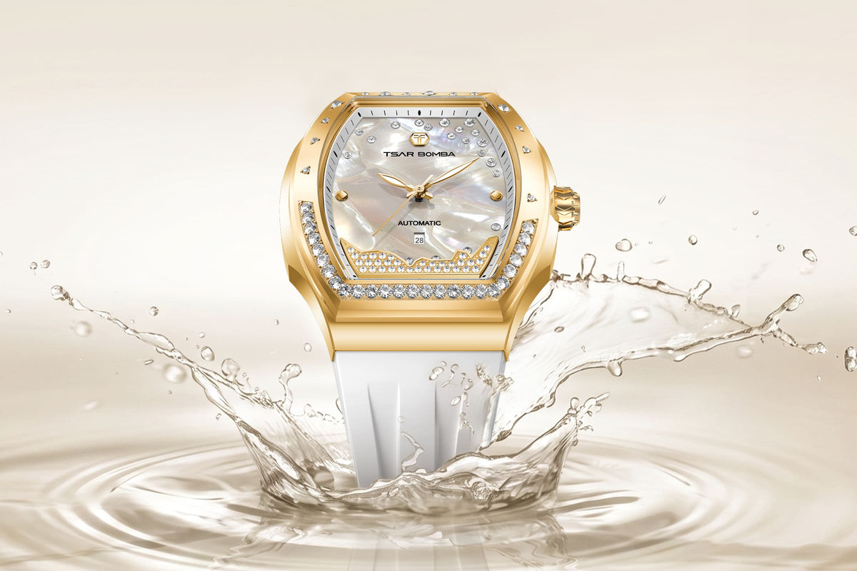 Official TSAR BOMBA Lumina TB8233 Diamond-Set Automatic Women's Watch