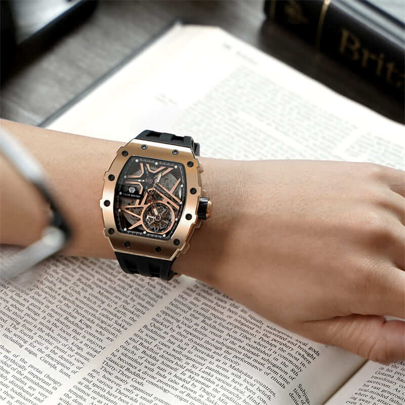Official TSAR BOMBA Luxury Skeleton Mechanical Watch — TB8209A