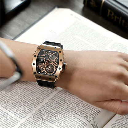 Official TSAR BOMBA Luxury Skeleton Mechanical Watch — TB8209A