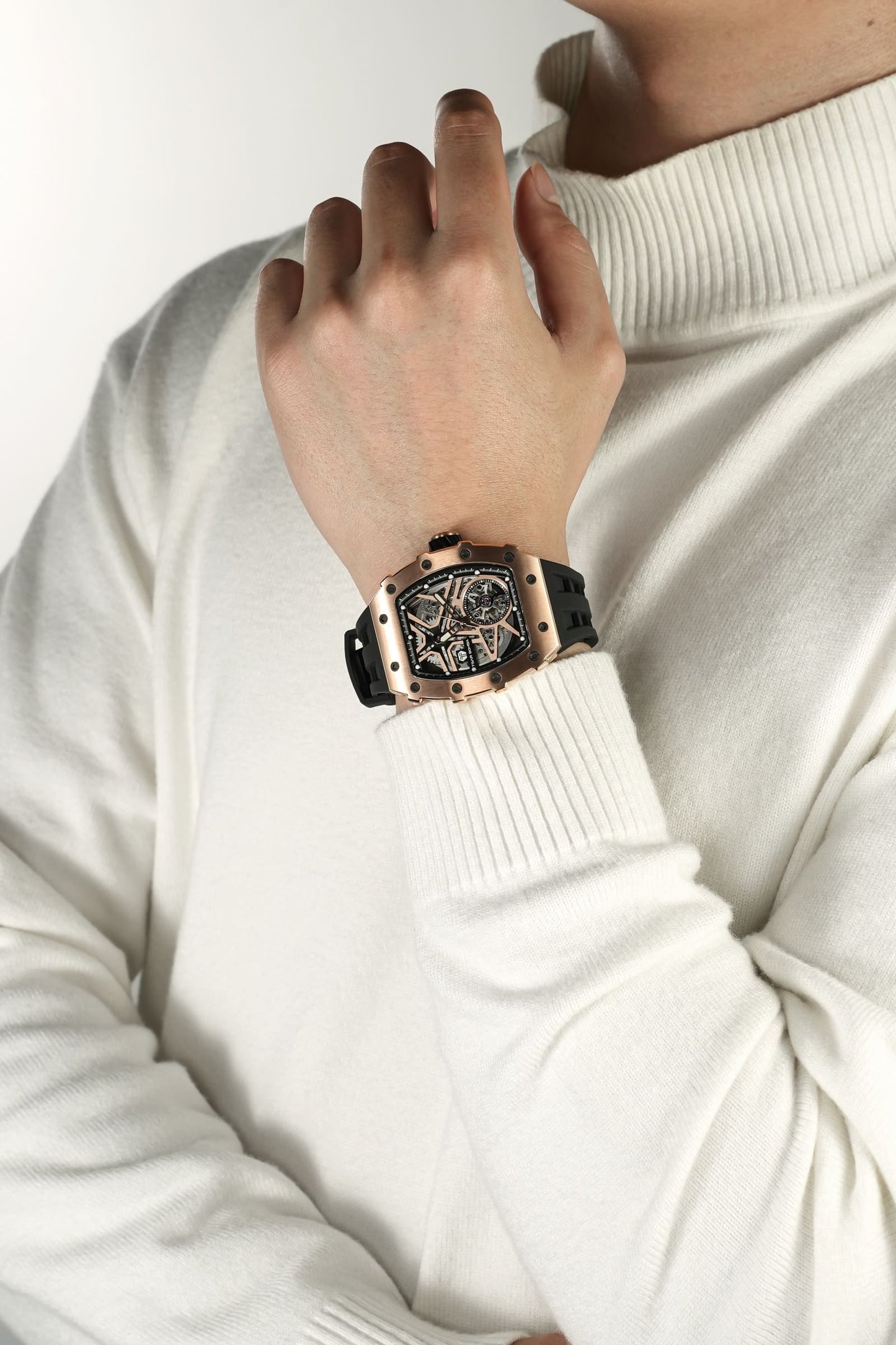 Official TSAR BOMBA Luxury Skeleton Mechanical Watch — TB8209A