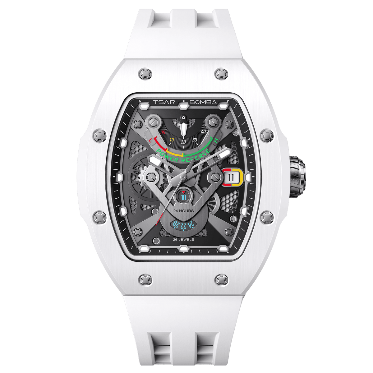 Official TSAR BOMBA TB8226C Full Ceramic Automatic Skeleton Watch – Sapphire Crystal