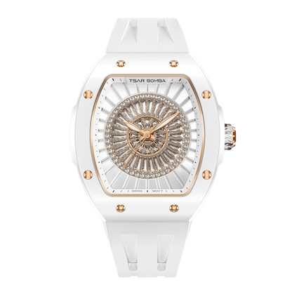 Official TSAR BOMBA Nucleus Femme Ladies Ceramic Watch – Swiss Movement TB8220L