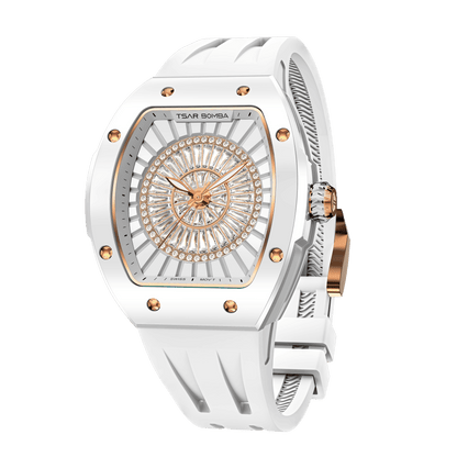 Official TSAR BOMBA Nucleus Femme Ladies Ceramic Watch – Swiss Movement TB8220L
