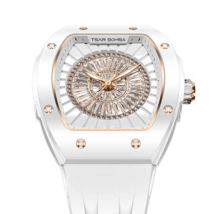 Official TSAR BOMBA Nucleus Femme Ladies Ceramic Watch – Swiss Movement TB8220L
