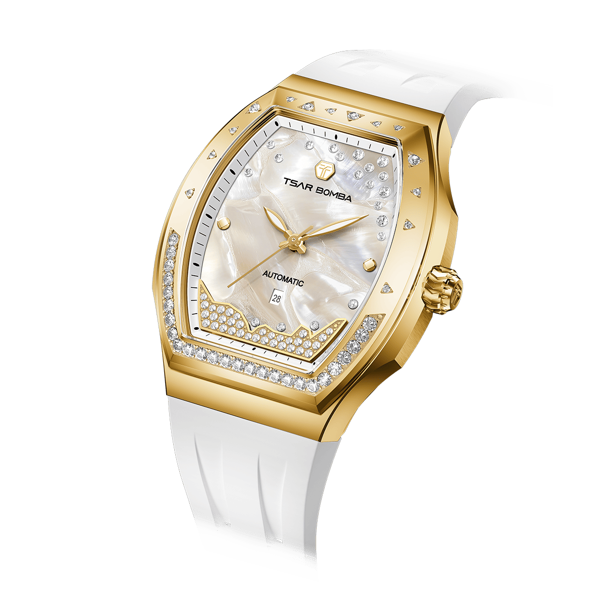 Official TSAR BOMBA Lumina TB8233 Diamond-Set Automatic Women's Watch