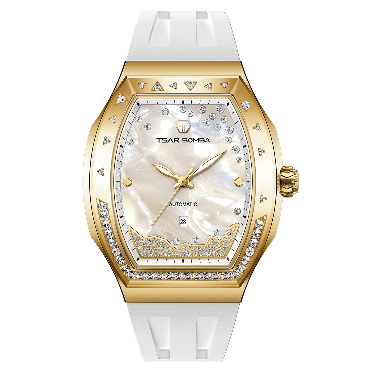 Official TSAR BOMBA Lumina TB8233 Diamond-Set Automatic Women's Watch