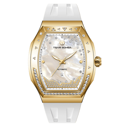 Official TSAR BOMBA Lumina TB8233 Diamond-Set Automatic Women's Watch