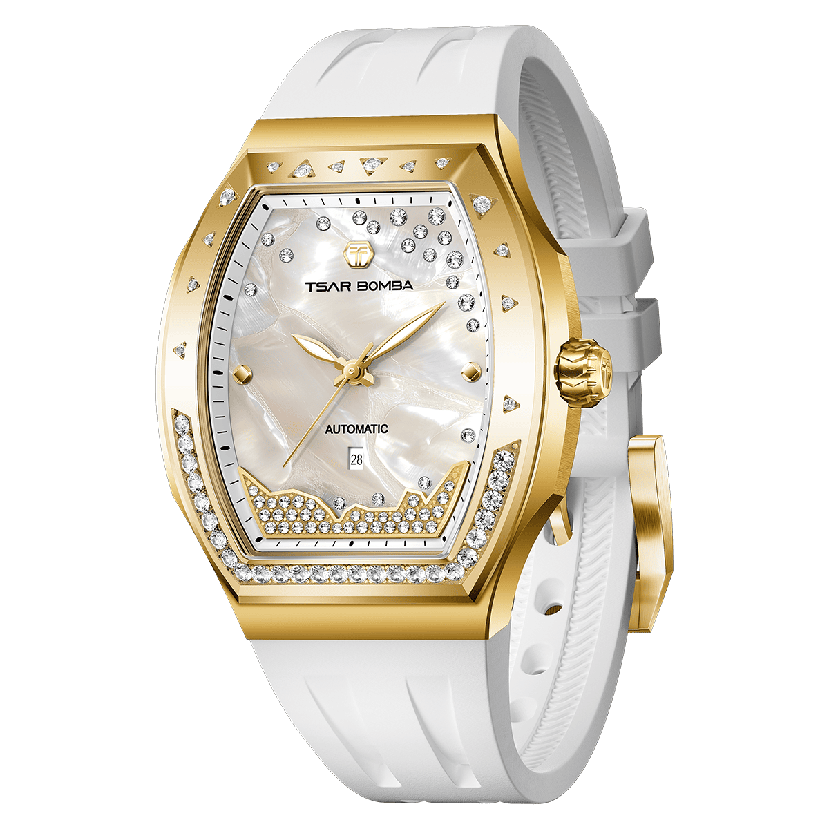 Official TSAR BOMBA Lumina TB8233 Diamond-Set Automatic Women's Watch