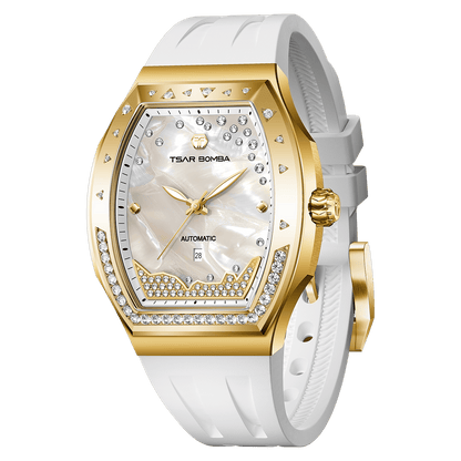 Official TSAR BOMBA Lumina TB8233 Diamond-Set Automatic Women's Watch