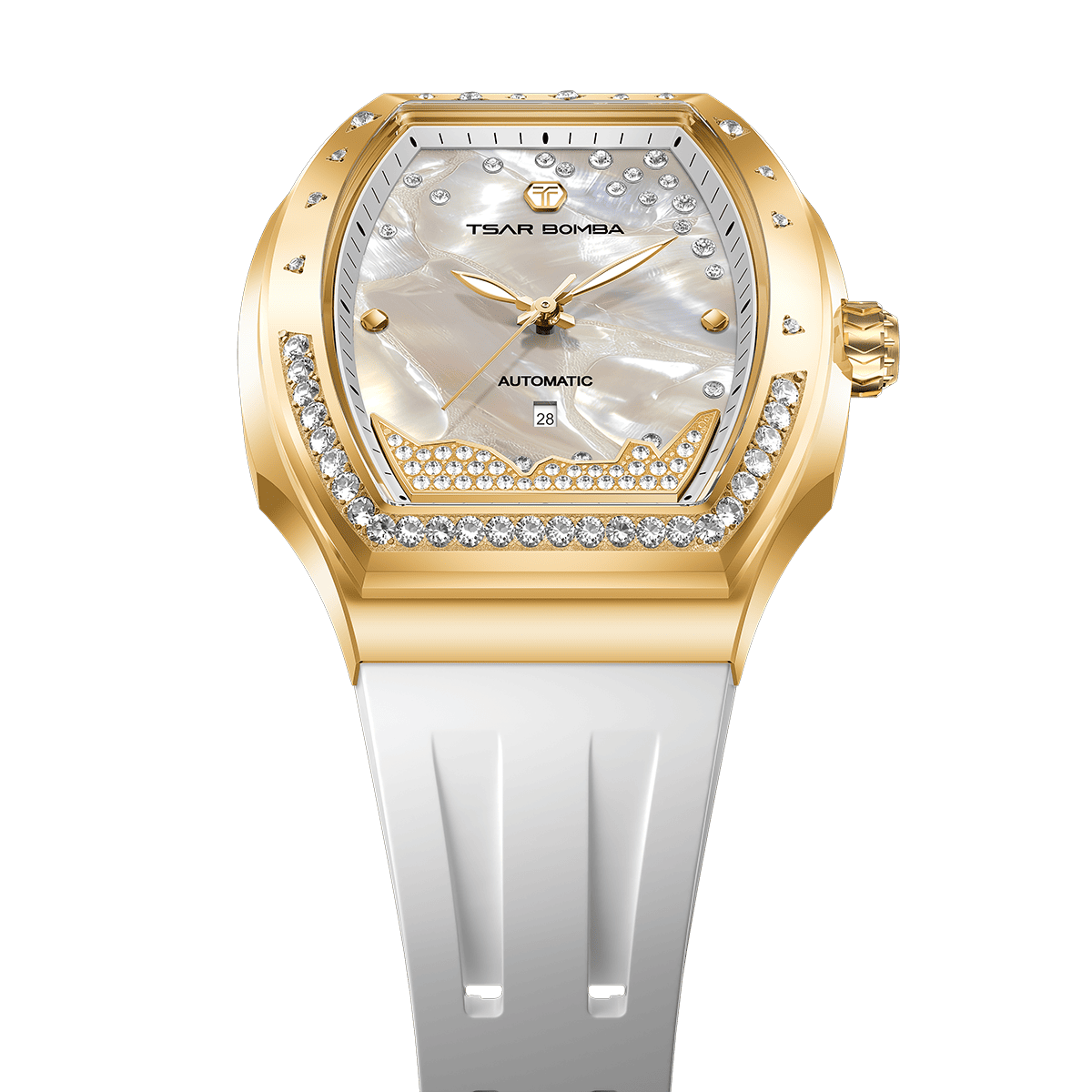 Official TSAR BOMBA Lumina TB8233 Diamond-Set Automatic Women's Watch