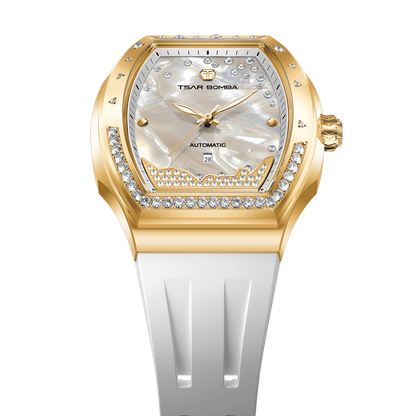Official TSAR BOMBA Lumina TB8233 Diamond-Set Automatic Women's Watch