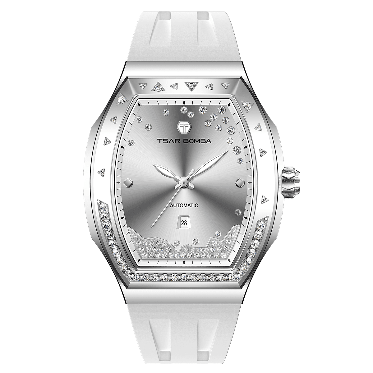 Official TSAR BOMBA Lumina TB8233 Diamond-Set Automatic Women's Watch