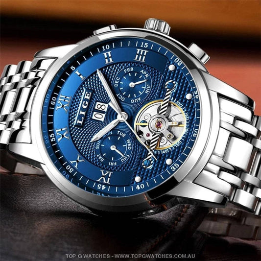 Automatic Lige Elite Luxury Business Waterproof Mechanical Watch - Top G Watches