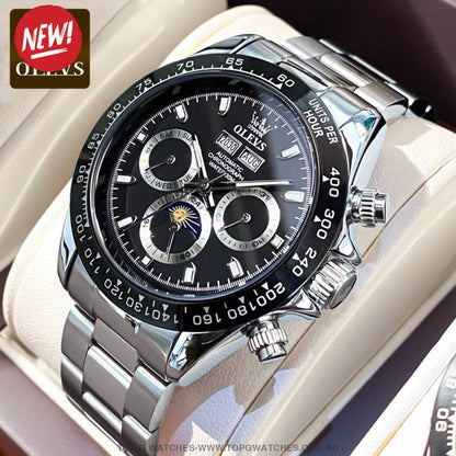 New OLEVS Automatic Mechanical Self Wind Luminous Chronograph Wristwatch - Top G Watches