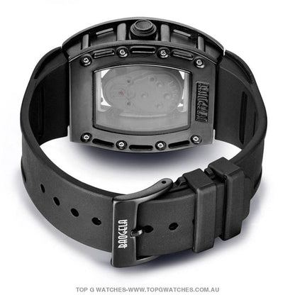Infamous Baogela Tonneau Skull Style Luminous Quartz Skeleton Waterproof 3ATM Wristwatch - Top G Watches