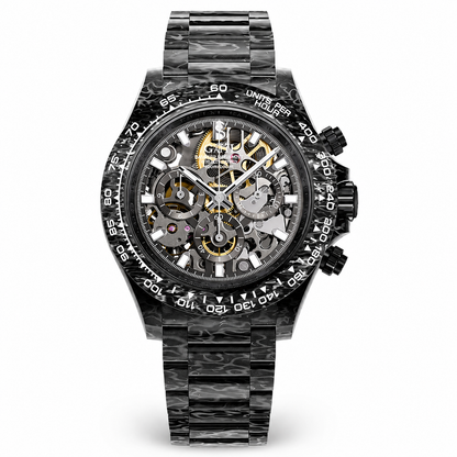 BONEST GATTI BG9014 Carbon Fibre Skeleton Automatic Chronograph Watch