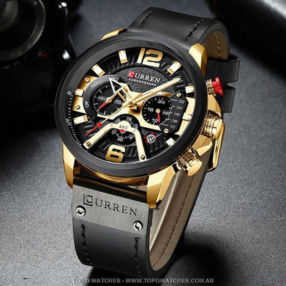 Casual Sport Business Military Leather Fashion Curren Wristwatch - Top G Watches