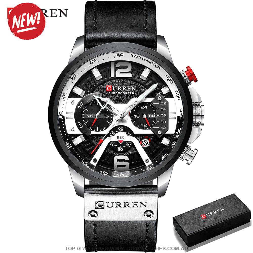 Casual Sport Business Military Leather Fashion Curren Wristwatch - Top G Watches